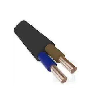 Кабель мідний BВГнг LS П 2х1,5 "Каблекс" Україна Одеса, негорючий жосткий ВВГ для електропроводки, плоский чорний кабель KUc13-3215 фото