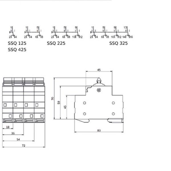 Переключатель нагрузки трехпозиционный однополюсный SSQ 125 "1-0-2", 1p 25A 2421414 фото