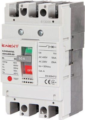 Силовой автоматический выключатель e.industrial.ukm.60S.50,3р,50А Е.NEXT i0010003 для защиты электроцепей i0010003 фото
