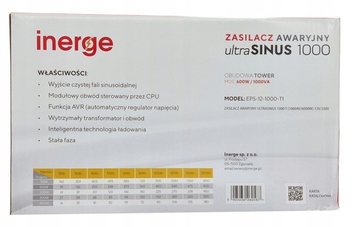 Блок аварійного живлення ultra SINUS UPS 1000VА/600W EPS-12-1000-T1 Inerge живлення чистої синусоїди EPS-12-1000-T1 фото