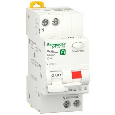 Диференціальний автомат 6kA 1P+N 16A C 30mA А, Resi9 Schneider Electric R9D55616 R9D55616 фото