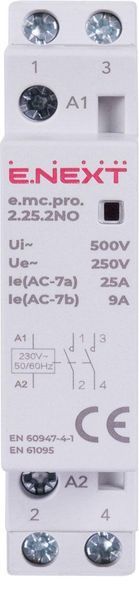 Модульний контактор e.mc.pro.2.25.2NO, 2р, 25А, 2NO, 220В p005201 для управления электрическими цепями p005201 фото