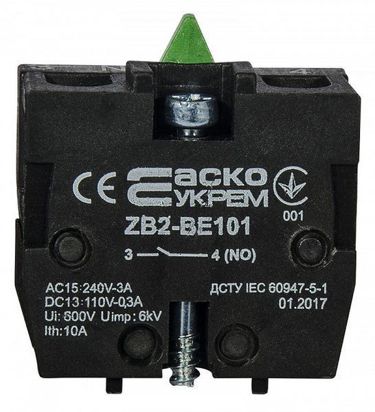 Контакт до постів ZB2-BE101 NO АСКО-УКРЕМ A0140010027 A0140010027 фото