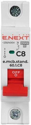 Модульный автоматический выключатель e.mcb.stand.60.1.C8, 1р, 8А, C, 6кА s002156 фото