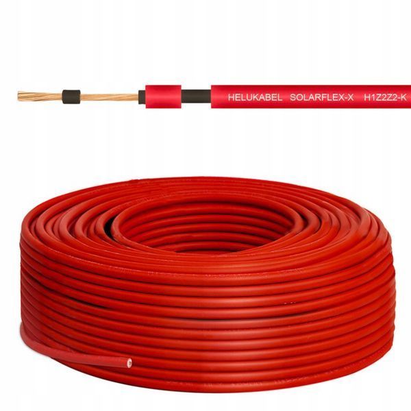 Кабель мідний для сонячних панелей SOLARFLEX-X H1Z2Z2-K 1x4 мм Helukabel червоний 713545 фото