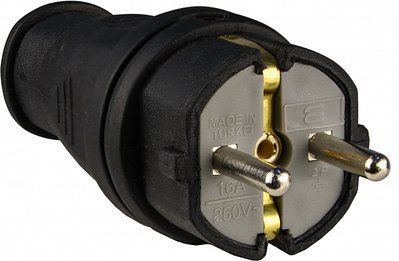 Вилка каучукова стандартна 2Р+PE 16А IP44 A0250010001 фото