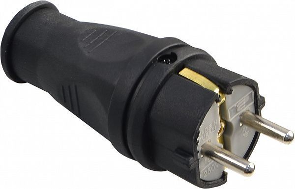 Вилка каучуковая стандартная 2Р+PE 16А IP44 A0250010001 фото