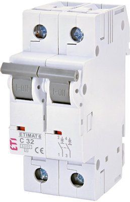 Автоматический выключатель ETIMAT 6, 2p, C 32А, (6 kA), ETI 2143519 для защиты от перегрузок и замыканий 2143519 фото