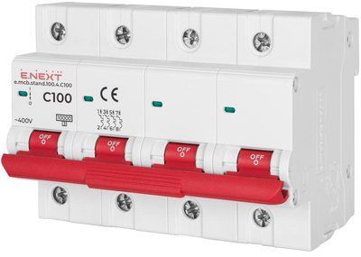 Модульный автоматический выключатель e.mcb.stand.100.4.C100, 4р, 100А, C, 10кА E.NEXT s002218 s002218 фото