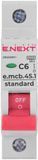 Модульний автоматичний вимикач e.mcb.stand.45.1.C 6, 1р, 6А, C, 4,5 кА Е.NEXT s002006 s002006 фото