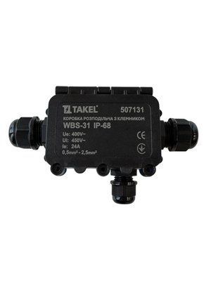 Коробка распределительная с клеммником WBS-31 IP-68 TAKEL 507131 для соединения и разветвления электропроводов 507131 фото