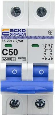 Автоматичний вимикач ВА-2017/С 2р 50А АСКО-УКРЕМ A0010170017 фото