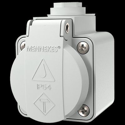 Розетка настінна SCHUKO 16A 3п 230В, IP54 світло-сіра (клеми plug-in) MENNEKES 10081 10081 фото