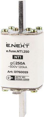 Предохранитель плавный e.fuse.NT1.250, габарит 1, 250А E.NEXT i0760059 i0760059 фото