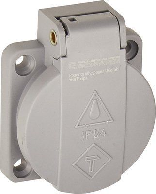 Розетка встроенная тип F серии UCombi 3P 16A IP 54 серая АСКО-УКРЕМ A0080010165 A0080010165 фото