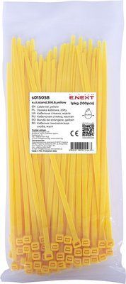 Кабельная стяжка e.ct.stand.300.8.yellow (100шт), желтая Е.NEXT s015058 s015058 фото