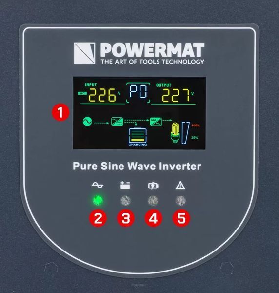 Джерело аварійного живлення UPS LCD 3000VA 2400W Inverter PM-UPS-3000MP 48V Powermat 5904067442474 фото