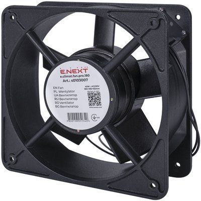 Вентилятор e.climat.fan.pro.180, 180х180х65мм 45Вт АС230В E.NEXT s0103007для охлаждения оборудования s0103007 фото