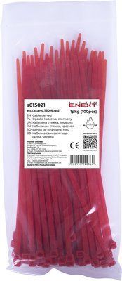 Кабельная стяжка e.ct.stand.150.4.red (100шт), красная Е.NEXT s015021 s015021 фото
