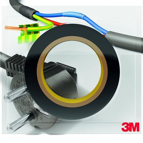 Изоляционная лента 3M черная ПХВ 15х 0,15мм х10м, 10 рулонов огнестойкий black TEMFLEX 165 3M&trade; 71001847100m фото