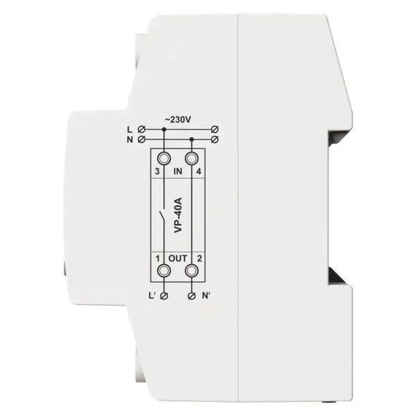 Peле контроля напряжения VP 40A M2W (белый инд) с термозащитой DigiTOP Реле напруги VP-40A M2W фото