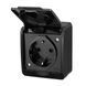 Розетка накладна з кришкою Elektro-Plast Hermes с/з 16А IP44 чорна 0324-09 0324-09 фото 2