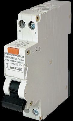 Автомат защитного отключения FAP8-AC "C" 40А/0,03A 1P+N 6кА для защиты электрических сетей FAP08C40030AC фото