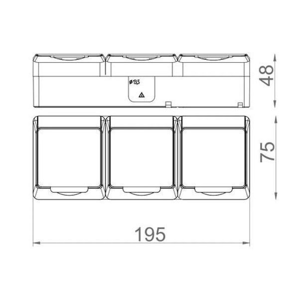 Розетка накладная с крышкой с/з 3-я, дымчатая IP44 Elektro-Plast HERMES 0326-01 0326-01 фото