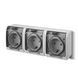 Розетка накладная с крышкой с/з 3-я, дымчатая IP44 Elektro-Plast HERMES 0326-01 0326-01 фото 1