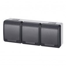 Розетка с/з 3-я, Антрацит, IP44 Elektro-Plast HERMES 0326-07 0326-07 фото