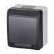 Розетка накладная с крышкой с/з 1-я, Антрацит IP44 Elektro-Plast Hermes 0324-07 0324-07 фото 2