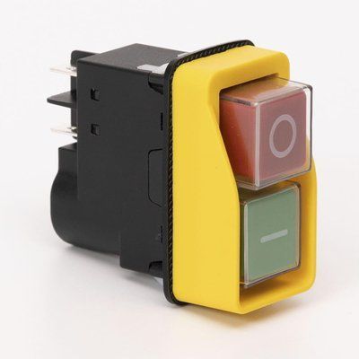 Пусковая электромагнитная кнопка ESSB-21YC 4pin, желтая рамка TAKEL для запуска и остановки оборудования 503910 фото