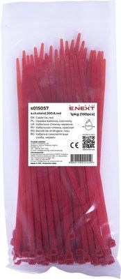 Кабельная стяжка e.ct.stand.300.8.red (100шт), красная Е.NEXT s015057 s015057 фото