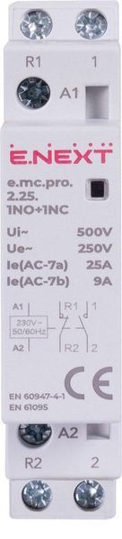 Модульный контактор e.mc.pro.2.25.1NO+1NC, 2р, 25А, 1NO+1NC, 220В p005220 для управления электрическими цепями p005220 фото