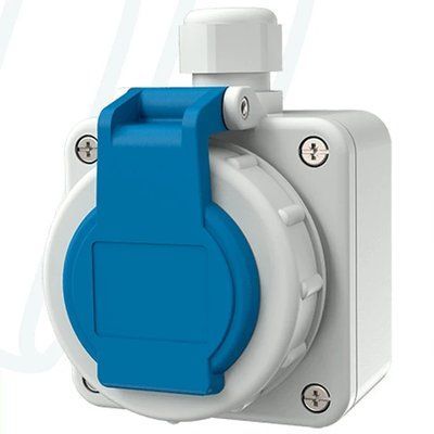 Розетка настінна SCHUKO MENNEKES 16A 2p+E 230V IP68 синя 10863 фото