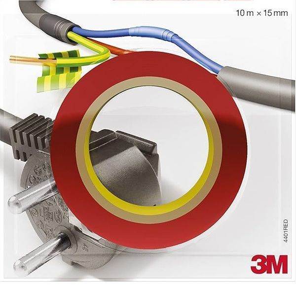 Изоляционная лента 3M красная ПХВ 15х 0,15мм х10 метров огнестойкий red винил TEMFLEX 165 3MTM 7100184730 фото