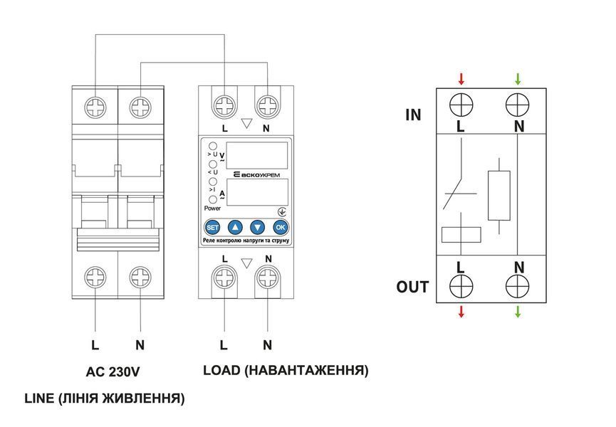 Реле контролю напруги та струму RKV 2P 63А АСКО-УКРЕМ A0010230002 A0010230002 фото