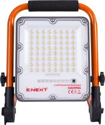 Прожектор світлодіодний акумуляторний e.LED.flood.stand.emerg. 5Вт ІР65 l0790012 E.NEXT l0790012 фото