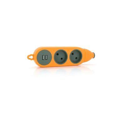 Колодка каучукова 2-а без з/к одностороння з USB, оранж GISelt G-1-2.77 USB G-1-2.77 USB фото