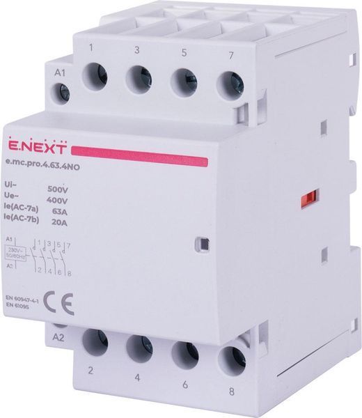 Модульный контактор e.mc.pro.4.63.4NO, 4р, 63А, 4NO, 220В Е.NEXT p005209 p005209 фото