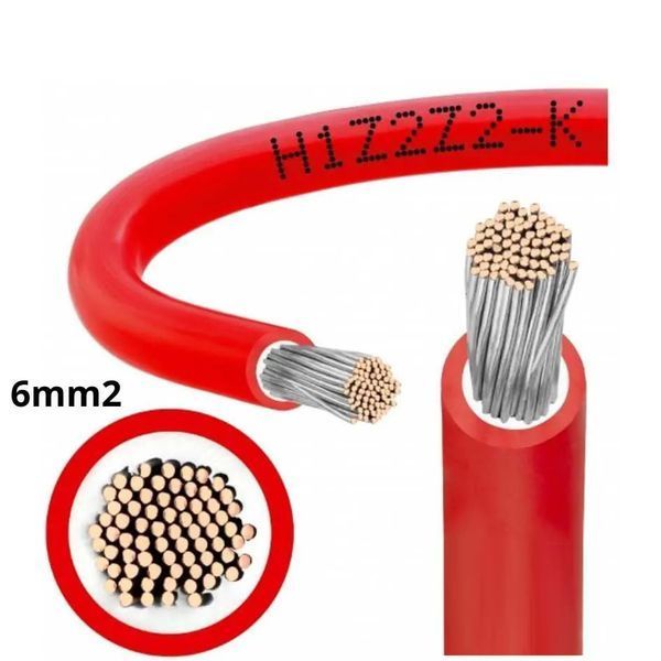 Кабель мідний &laquo;Europan Cable&raquo; SOLAR H1Z2Z2-K 1х6,0 для сонячних панелей червоний H1Z2Z2-K 6 red europan фото