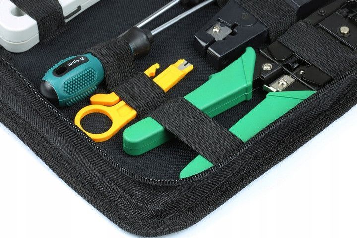 Набор сетевых инструментов для LAN кабеля с тестером для сетевого кабеля LAN RJ45 фото